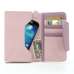 Ardium Smart Pastel Pouch Wallet Case for Samsung Galaxy Note 2 N7100 / N7000 i9220 - Purple / Pink