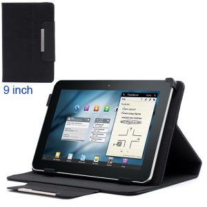 Universal PU Leather Magnetic Case Cover Stand for 9 inch Tablet PC MID PDA - Black