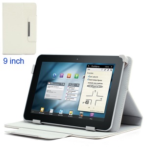 Universal PU Leather Magnetic Case Cover Stand for 9 inch Tablet PC MID PDA - White