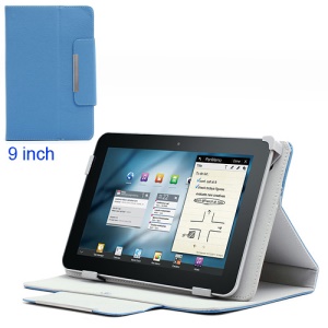Universal PU Leather Magnetic Case Cover Stand for 9 inch Tablet PC MID PDA - Baby Blue