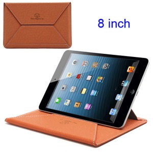 Univeral Envelope Style Leather Case Pouch Stand for 8-inch Tablet PCs, Size: 24.5 x 16.8cm - Orange