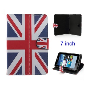 Union Jack Pattern Universal Magnetic Leather Case w/ Stand for 7-inch Tablet PC MID PDA