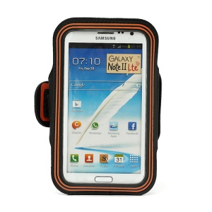 Premium Pouch Exercise Armband Case for Samsung Galaxy Note II N7100 I9220 - Orange