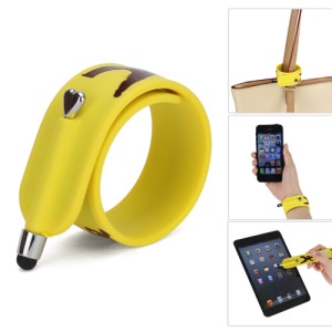 KTWO Jeet Kune Do Pattern Wrist Slap Capacitive Touch Screen Pen Stylus for iPhone iPad iPod Samsung HTC LG - Light Yellow