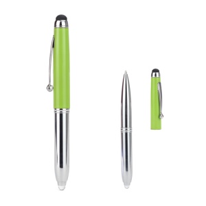 3 in 1 Stylus w/ LED Flashlight Ballpoint Pen for iPhone iPad iPod Samsung HTC LG Nokia - Green