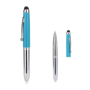 3 in 1 LED Touch Pen Stylus and Ballpoint Pen for iPhone iPad iPod Samsung HTC LG Nokia - Baby Blue