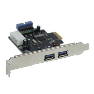 2 Port USB 3.0 HUB to PCI-E Express Card Adapter Converter 5Gbps