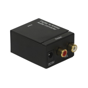 Digital Optical Coax Coaxial Toslink to Analog RCA L/R Audio Converter Adapter