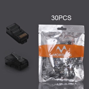 30PCS RJ45 CAT5 8P8C Crystal Network Modular Connector - Black