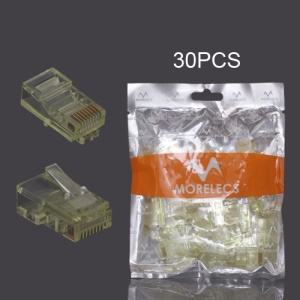 30PCS RJ45 CAT5 8P8C Crystal Network Modular Connector - Yellow