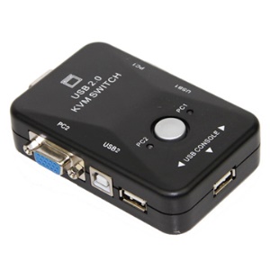 New 2-Port USB 2.0 KVM Switch w/ 2 Cables for PC