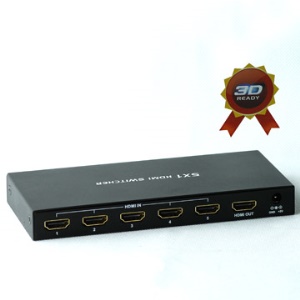 5x1 5 Port HDMI Switch Selector with Remote ,Support 3D HDMI 1.3 and 1080P