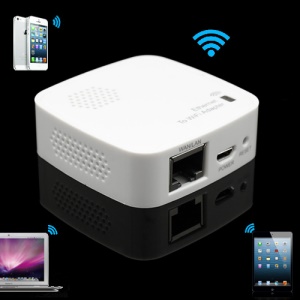 Mini Portable 54Mbps 802.11g/b Wi-Fi Wireless Router Adapter for Smartphone Tablet Notebook - White