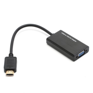1080P HDMI Male to VGA Female AV Audio Video Converter Adapter + DC 5V USB Power Cable