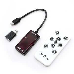 MHL Micro USB 5 Pin / 11 Pin Male to HDMI Female HDTV Adpater Cable with Remote Control