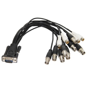 VGA 15 pin Male to 8 BNC + 4 RCA Female Cable,Length:30.5cm