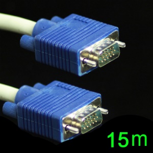 High Quality SVGA VGA 3+6 Monitor M/M Male to Male Extension Cable,Length:15M