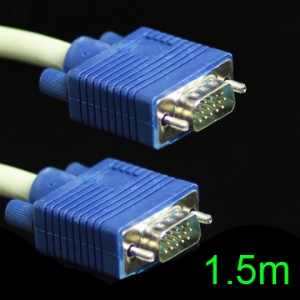 High Quality SVGA VGA Monitor M/M Male To Male Extension Cable,Length:1.5M