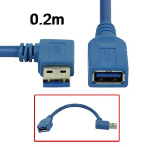 USB 3.0 Right Angle 90 Degree Male to Female Extension Cable,Length:0.2m