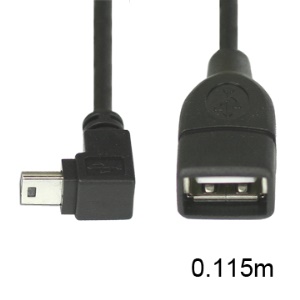 Mini USB Male to USB 2.0 Female Adapter Cable Down Angle 90 Degree,Length:11.5cm down