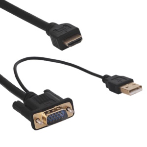HDMI Male to VGA Male & USB Charge HDMI to VGA Video Converter Cable 2M