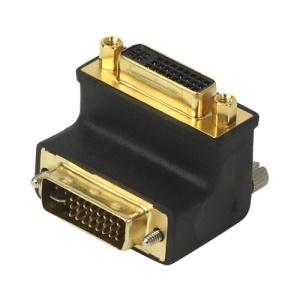 Gold Plated DVI 24+5 Male to Female 90 degree Right Angle Converter Adapter