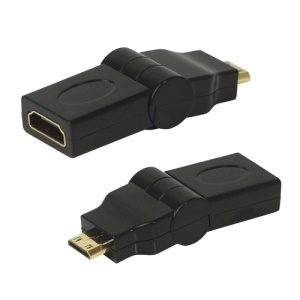 Mini HDMI Male to HDMI Female 180 Degree Swiveling Adapter Converter