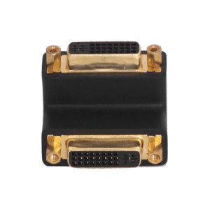 Gold Plated DVI 24+5 pin Female to Female 90 degree Right Angle Converter Adapter