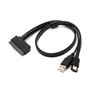 USB A male + eSATA Male to SATA 22pin Power eSATA Cable 50cm