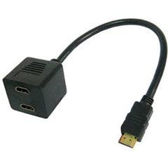 HDMI 19 Pin Male to 2 x HDMI 19Pin Female Cable (0.3m)
