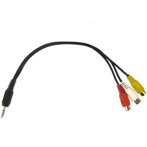 3.5mm male stereo jack to 3 Female RCA plugs cable