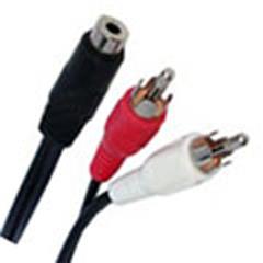 3.5mm female stereo jack to 2 male RCA plugs cable