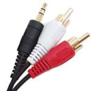 Jack 3.5mm stereo to RCA male Aduio video lead (1.5m)