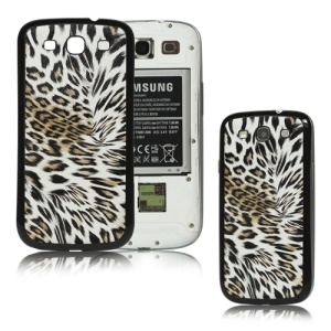 Leopard Back Cover Housing for Samsung i9300 Galaxy S iii - Black / Grey