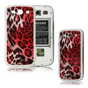 Leopard Samsung i9300 Galaxy S iii Back Cover Housing - White / Red