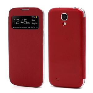 S-View Flip Cover Housing Battery Cover for Samsung Galaxy Galaxy S IV S4 i9500 - Red