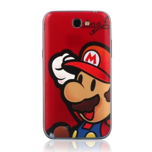 Slim Super Mario Back Cover Housing for Samsung Galaxy Note II N7100 - Red