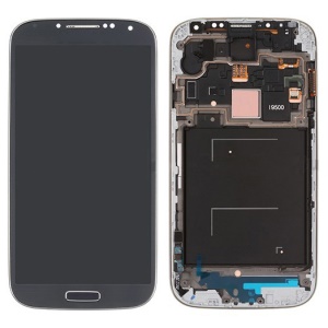 Touch Screen Digitizer LCD Assembly with Frame + Sensor Flex Cable for Samsung Galaxy S 4 IV I9500 - Dark Blue