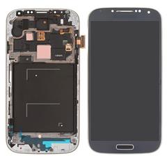 LCD Assembly with Touch Screen Digitizer + Middle Frame + Sensor Flex Cable for Samsung Galaxy S 4 IV I9505 - Blue