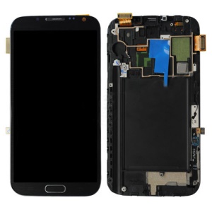 Grey Samsung Galaxy Note II 2 N7105 LTE LCD Assembly with Touch Screen + Middle Frame