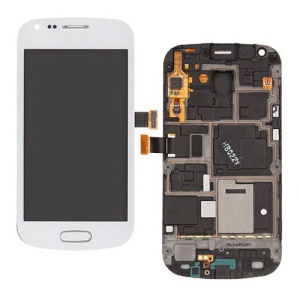 LCD Assembly w/ Touch Screen Digitizer and Small Parts (Frame + Home Button + Home Button Flex ) Samsung Galaxy S Duos S7562 - White
