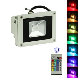 10W 85-265V Color Changing RGB Outdoor LED Flood Light + Remote Control EU Plug