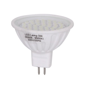 MR16 3W 3000K 160-Lumen SMD3528 44-LED Ceramic Light Bulb AC 220V - Warm White