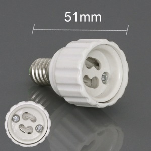 GU10 to E14 CLF LED Light Bulb Lamp Adapter Converter, Length: 51mm