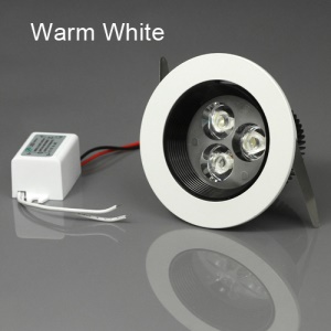 3W LED Downlight Ceiling Light Lamp AC85-265V Dia.88 x H55mm - Warm White