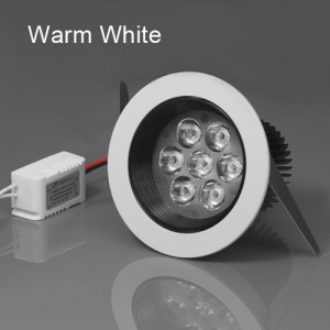 7W LED Ceiling Light Lamp Downlight AC85-265V Dia.108 x H80mm - Warm White