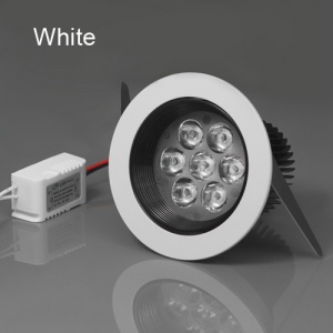 7W LED Ceiling Light Lamp Downlight AC85-265V Dia.108 x H80mm - White