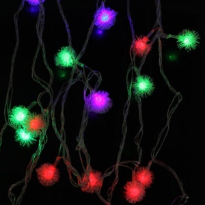 Multicolor Snowball Shaped RGB Color LED Changing Fairy Lights String for Christmas Illuminations