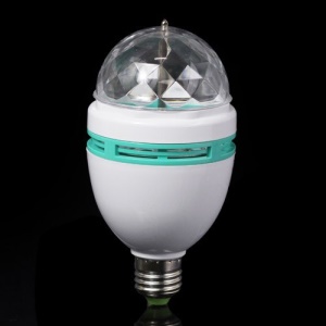 E27 3W Full Color Changing RGB LED Crystal Rotating Lamp Light Bulb