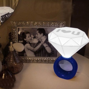 Romantic Diamond Ring Shaped Mood Lamp Night Light - Blue